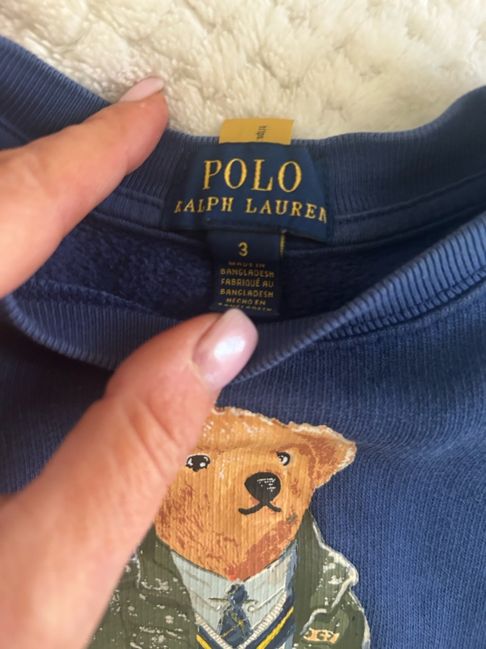 Polo by Ralph Lauren Blue Kids Polo Bear Sweatshirt - Picture 6 of 6